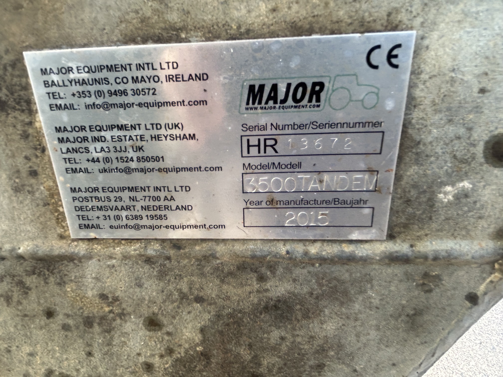 Major Tandem 3500 Vacuum Tanker Image