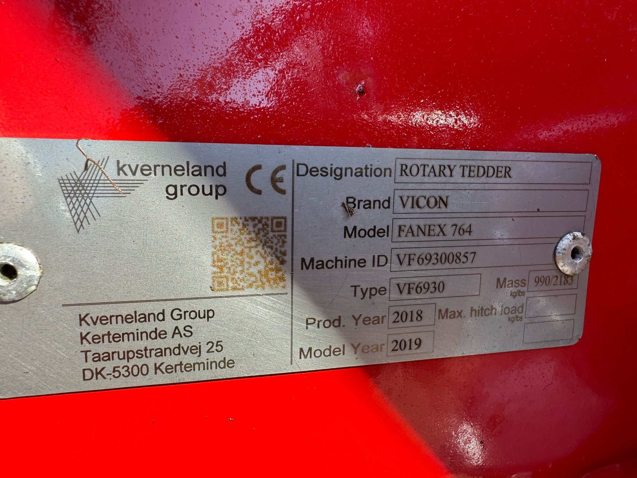 Vicon Fanex 764 Tedder Image