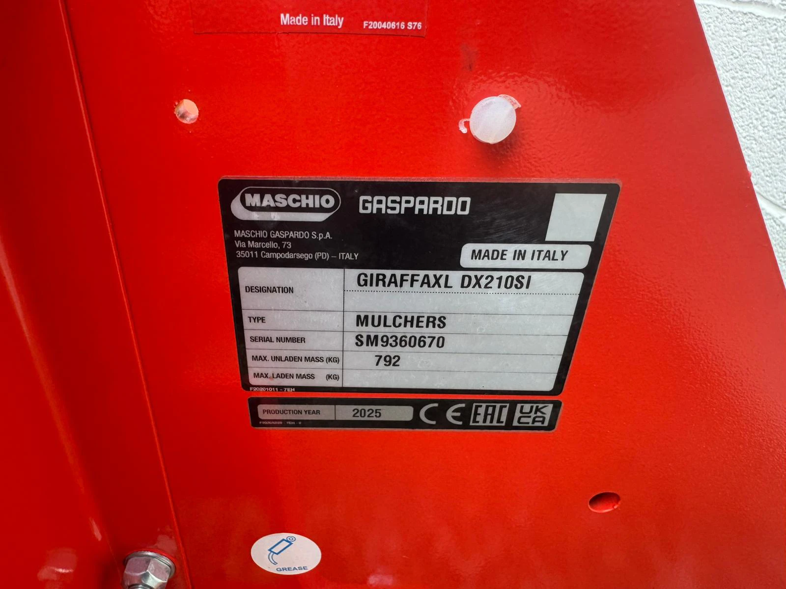 New Maschio Giraffa XL210SI Topper Image